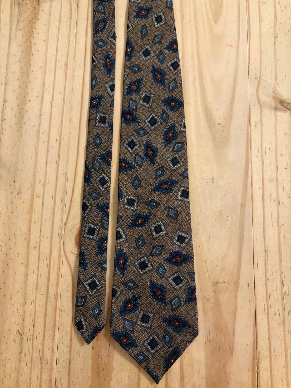 Vintage Wembley Geometric Southwestern Silk Blend Tie